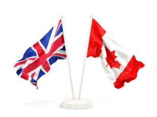 UK and Canada flags